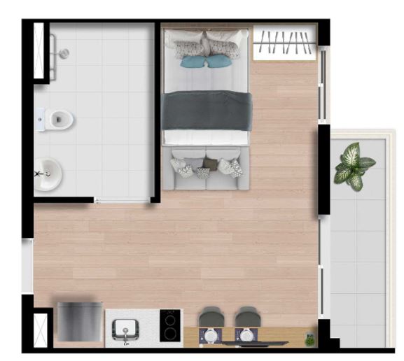 PLANTA STUDIO NR - 28 m² - TIPO C - FINAL 8