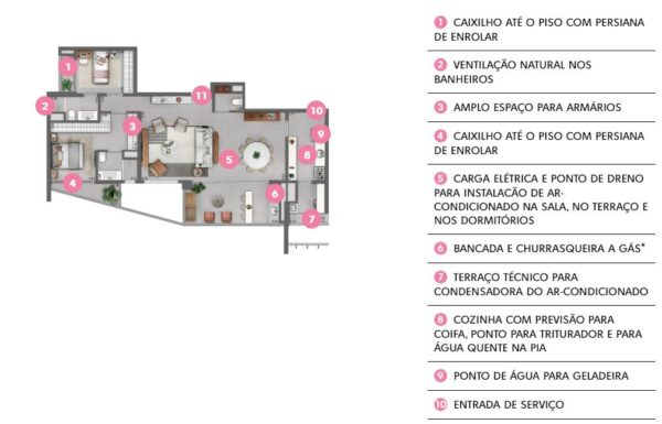 Living Ampliado 2dorm 120m² 2vagas