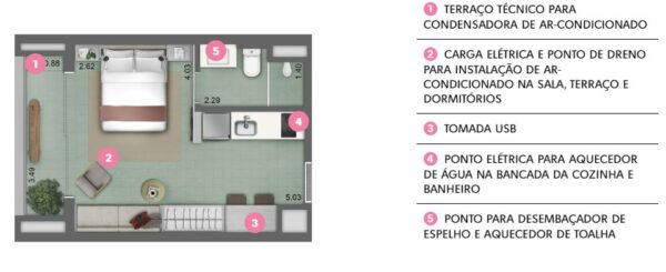 Planta Studio 26m²