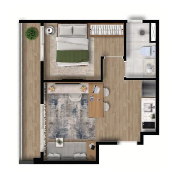 PLANTA 1 DORM 33M² - FINAL 07