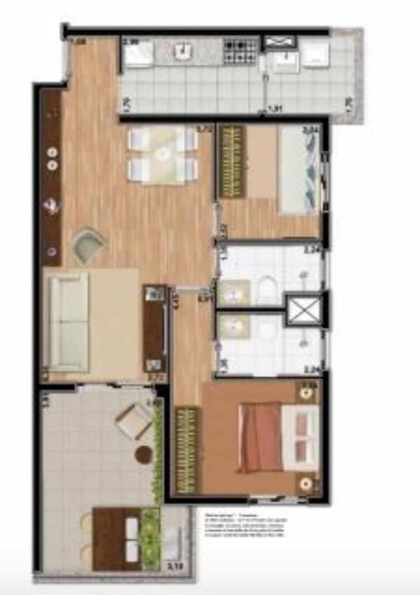 2 dorm - 1 suite 51m²